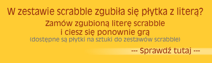 zgubione literki scrabble na sztuki